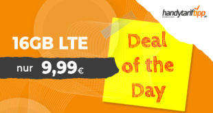Weekend Deal - Monatlich kündbar - 16GB LTE nur 9,99€ monatlich