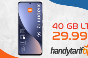 Xiaomi 12 & 100€ Wechselbonus mit 40GB LTE5G nur 29,99 Euro monatlich