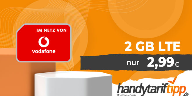 2GB LTE & 100 Frei-Minuten im Vodafone Netz für nur 2,99 Euro monatlich