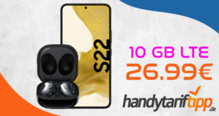 Samsung Galaxy S22 5G & Samsung Galaxy Buds Live mit 10GB LTE nur 26,99 Euro