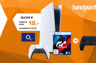 Sony Playstation 5 (Disc Edition) + 2. Controller + GT7 & 100€ Wechselbonus mit 60GB 5GLTE nur 39,99 Euro monatlich