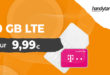Black Week 2022 - 10GB LTE nur 9,99 Euro und 20GB LTE nur 14,99 Euro im Telekom Netz