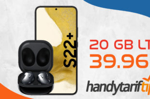 Samsung Galaxy S22+ 5G (S22Plus) & Samsung Galaxy Buds Live & 50€ Wechselbonus mit 20GB 5GLTE nur 39,96 Euro monatlich