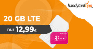 Telekom Netz - 20GB LTE nur 12,99€ - 30GB LTE nur 14,99€ und 40GB LTE nur 19,99 Euro monatlich