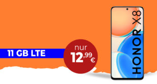 Honor X8 128GB & 30€ Wechselbonus mit 11GB LTE nur 12,99 Euro monatlich - nur 19 Euro Zuzahlung