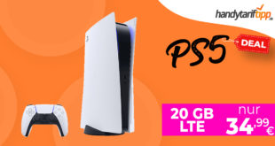 Sony PlayStation 5 Disc Edition & 50€ Wechselbonus mit 20GB LTE für 34,99 Euro monatlich
