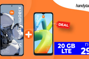 Xiaomi 12T Pro & Xiaomi Redmi A1 & 100€ Wechselbonus mit 20GB LTE5G nur 29,99 Euro monatlich