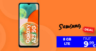 Samsung Galaxy A23 5G für einmalig 89 Euro mit 30€ Wechselbonus und 8GB LTE nur 9,99 Euro monatlich