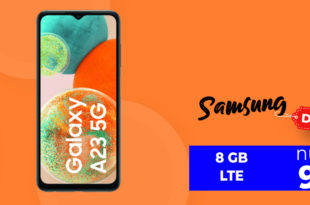 Samsung Galaxy A23 5G für einmalig 89 Euro mit 30€ Wechselbonus und 8GB LTE nur 9,99 Euro monatlich