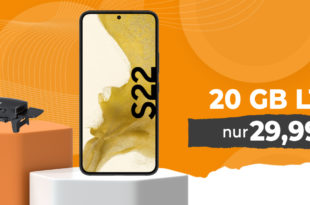 Samsung Galaxy S22 5G & Enders Grill Urban für einmalig 139 Euro mit 100€ Wechselbonus und 20GB LTE/5G nur 29,99 Euro monatlich