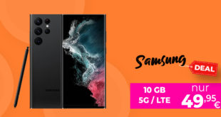 Samsung Galaxy S22 Ultra 5G für einmalig 111 Euro mit 50€ Wechselbonus im Telekom Netz mit 10GB LTE5G für 49,95 Euro monatlich