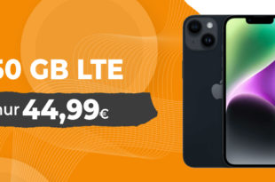Apple iPhone 14 für einmalig 119 Euro mit 50€ Wechselbonus & 50GB LTE nur 44,99 Euro monatlich