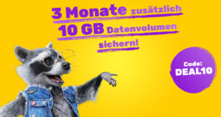 Monatlich kündbar im Vodafone Netz - 10GB LTE nur 8,99 Euro & 10 GB Datenvolumen on top für drei Monate