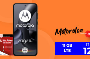 Motorola Edge 30 Neo & McAfee LiveSafe Attach & 30€ Wechselbonus mit 11 GB LTE nur 12,99 Euro monatlich