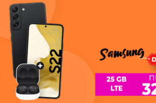 Samsung Galaxy S22 & Galaxy Buds2 für einmalig 49 Euro mit 25GB LTE im Telekom Netz für 32,50 Euro monatlich