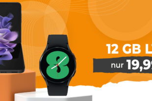 Samsung Galaxy Z Flip3 5G & Samsung Galaxy Watch4 für einmalig 99 Euro mit 12GB LTE nur 19,99 Euro monatlich