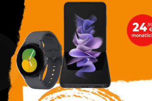 Samsung Galaxy Z Flip3 5G & Samsung Galaxy Watch5 mit 10GB LTE für nur 24,99 Euro monatlich