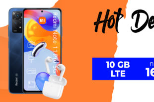 Xiaomi Redmi Note 11 Pro 5G & Redmi Buds 3 mit 10 GB LTE nur 16,99 Euro monatlich - nur 1 Euro Zuzahlung und kein Anschlusspreis