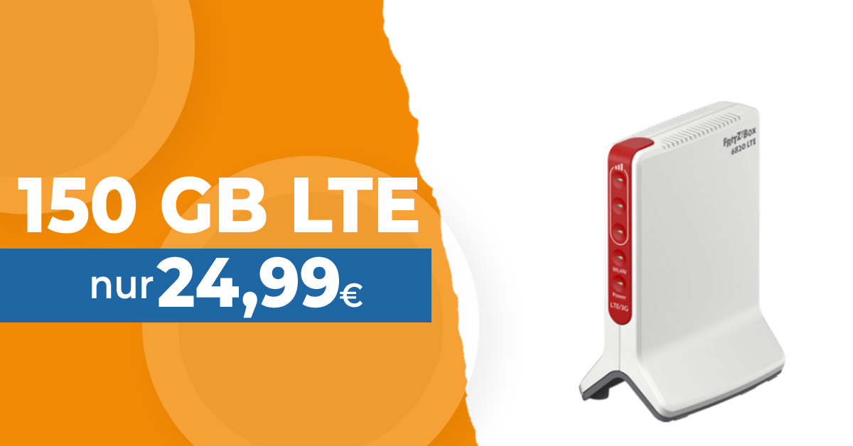 AVM monatlich bis und 6820 zu nur 1 Euro LTE/5G LTE - Download FRITZ!BOX im Euro - Internet 50Mbits für @home HandyTarifTipp 150GB 24,99