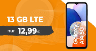 Samsung Galaxy A14 5G & 30€ Wechselbonus mit 13GB LTE nur 12,99 Euro monatlich - nur 1 Euro Zuzahlung