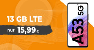 Samsung Galaxy A53 5G für einmalig 29 Euro mit 13GB LTE nur 15,99 Euro monatlich
