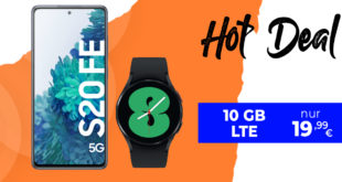 Samsung Galaxy S20 FE 5G & Samsung Galaxy Watch4 mit 10GB LTE nur 19,99 Euro monatlich - nur 9 Euro Zuzahlung