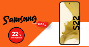 Samsung Galaxy S22 für einmalig 99 Euro mit 18GB LTE nur 22 Euro monatlich