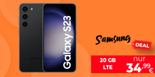 Samsung Galaxy S23 5G für einmalig 79 Euro mit 50€ Wechselbonus und 20GB LTE nur 34,99 Euro monatlich