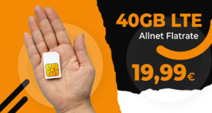 monatlich kündbar & ohne Anschlusspreis - 40GB LTE nur 19,99€ monatlich und 120GB LTE nur 24,99€ monatlich