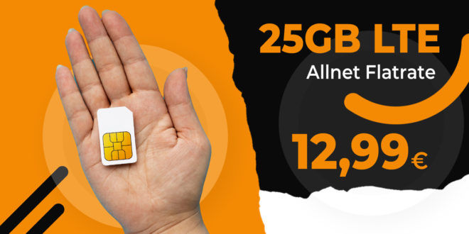 Monatlich kündbar - 20GB LTE nur 10,99 Euro und 25GB LTE nur 12,99 Euro monatlich