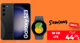 Samsung Galaxy S23 5G & Galaxy Watch5 für einmalig 49 Euro mit 50€ Wechselbonus und 38GB LTE nur 44,99 Euro monatlich
