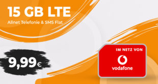 Vodafone Green LTE 15GB nur 9,99 Euro