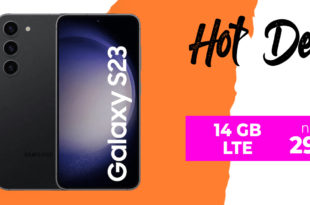 Weekenddeal - Samsung Galaxy S23 5G für einmalig nur 29 Euro mit 50€ Wechselbonus mit 14GB LTE nur 29,99 Euro monatlich