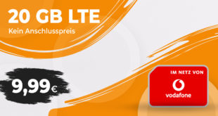 Allnet Flat 20GB LTE im Vodafone-Netz nur 9,99 Euro monatlich - Kein Anschlusspreis