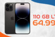 Apple iPhone 14 Pro Max 128 GB für einmalig 149,95 Euro mit 110 GB 5GLTE für 64,99 Euro monatlich