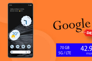 Google Pixel 7 Pro mit 70GB LTE5G nur 42,99 Euro monatlich - nur 29,99 Euro Zuzahlung