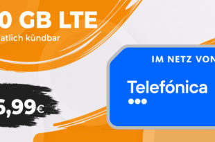 Monatlich kündbar - 25GB LTE nur 12,99 Euro und 40GB LTE nur 16,99 Euro monatlich
