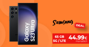 Samsung GALAXY S23 ULTRA 5G für einmalig nur 99 Euro mit 50€ Wechselbonus & 65GB LTE5G nur 44,99 Euro monatlich - mit GigaKombi nur 39,99€