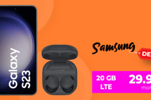 Samsung Galaxy S23 & Galaxy Buds2 Pro für einmalig nur 111 Euro mit 50€ Wechselbonus und 20GB LTE nur 29,99 Euro monatlich