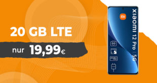 Xiaomi 12 Pro 5G für einmalig 99,95€ Zuzahlung mit 20GB LTE nur 19,99 Euro monatlich
