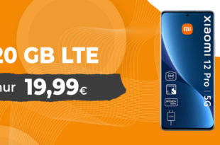 Xiaomi 12 Pro 5G für einmalig 99,95€ Zuzahlung mit 20GB LTE nur 19,99 Euro monatlich