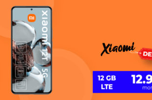 Xiaomi 12T -256GB- für einmalig nur 49 Euro mit 12GB LTE nur 12,99 Euro monatlich