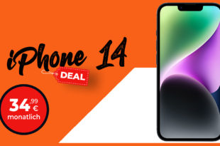 Apple iPhone 14 für einmalig 99,99 Euro mit 50€ Wechselbonus und 25GB LTE nur 34,99 Euro monatlich