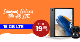 Samsung Galaxy Tab A8 LTE & Galaxy Buds Live mit 15GB LTE nur 19,99 Euro monatlich
