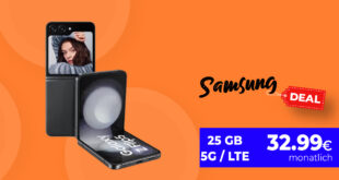 Samsung Galaxy Z Flip5 für einmalig nur 4,95 Euro mit 25GB LTE5G nur 32,99 Euro monatlich