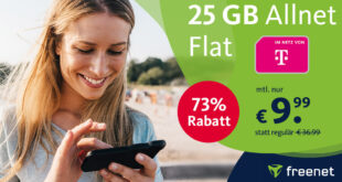 25GB LTE Allnet Flat im Telekom Netz nur 9,99 Euro monatlich