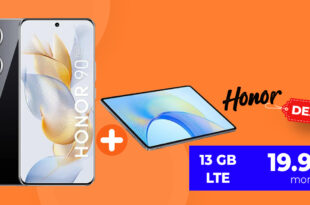 Honor 90 -512GB- und Tablet Pad X9 für einmalig nur 49 Euro mit 13GB LTE nur 19,99 Euro monatlich