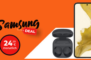 Samsung Galaxy S22 & Galaxy Buds2 Pro für einmalig 69,99 Euro mit 18GB LTE nur 24,99 Euro monatlich