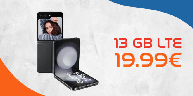 Samsung Z Flip 5 512GB für 149,95€ Zuzahlung mit 13GB LTE nur 19,99 Euro monatlich
