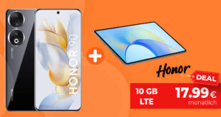 Honor 90 -512GB- inkl. Pad X9 für einmalig nur 49,99 Euro mit 10GB LTE nur 17,99 Euro monatlich – kein Anschlusspreis